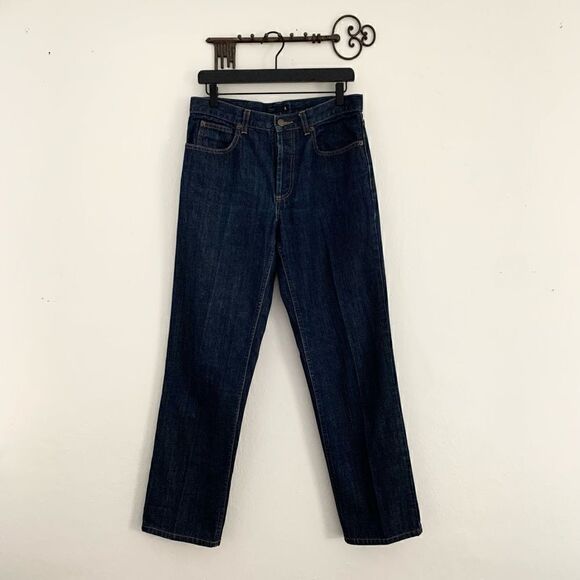 J Crew dark Wash wide leg denim jeans button fly 100% cotton women’s size 8 - Picture 1 of 10